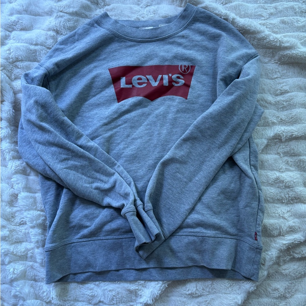 Levi's Gray Crewneck Sweater Casual Style